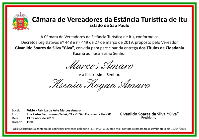 201949_2019-04-13 - Título de Cidadania Ituana - Marcos e Ksenia Amaro